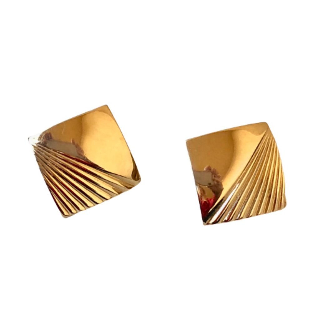 Napier Vintage Earrings Goldtone Screw Back Clip